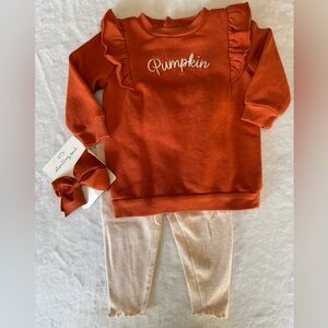 Starting Out Baby Girl Pumpkin Outfit Set Fall 9M